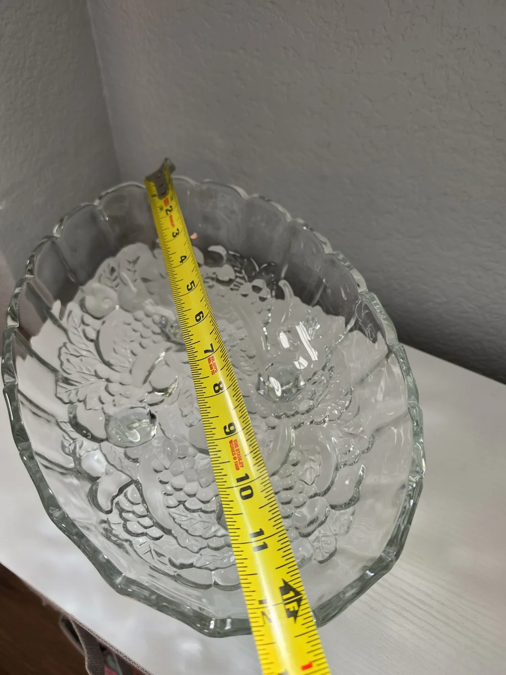 Vintage Indiana Glass Fruit Pattern Oval Footed Serving/Devorative Bowl